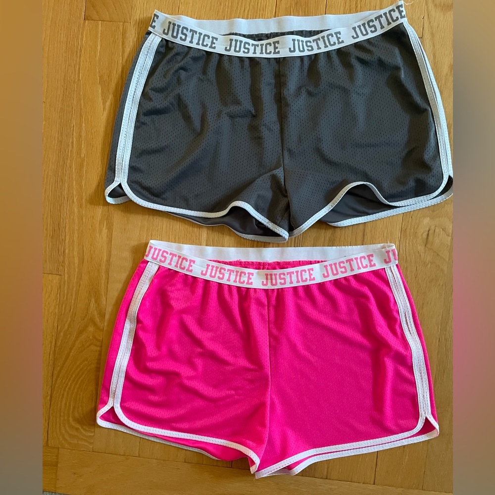 2 pairs of Justice active girls shorts. Size 22 plus